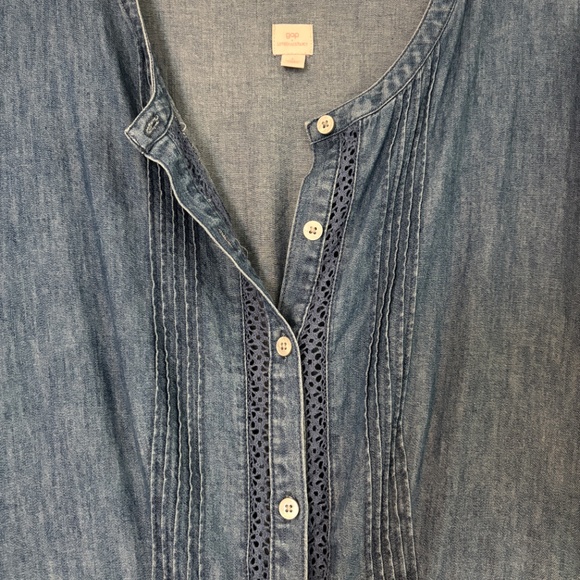 LoveShackFancy x Gap Tiered Chambray Midi Dress - Picture 4 of 5